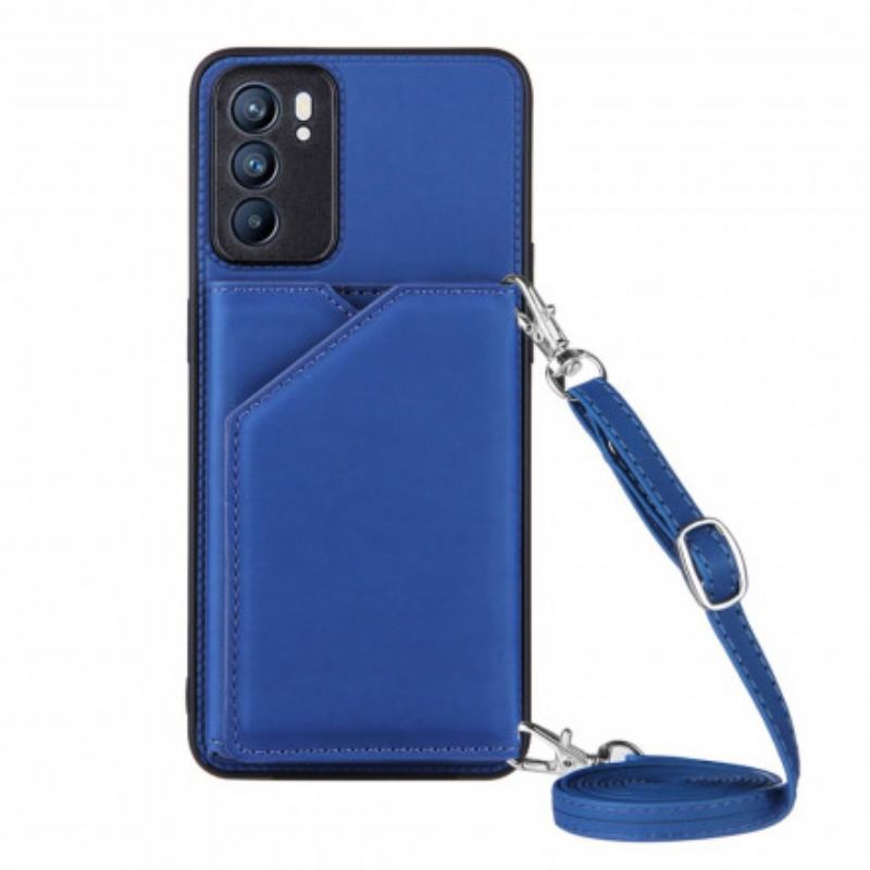 Coque Oppo Reno 6 5G Bandoulière Porte-cartes