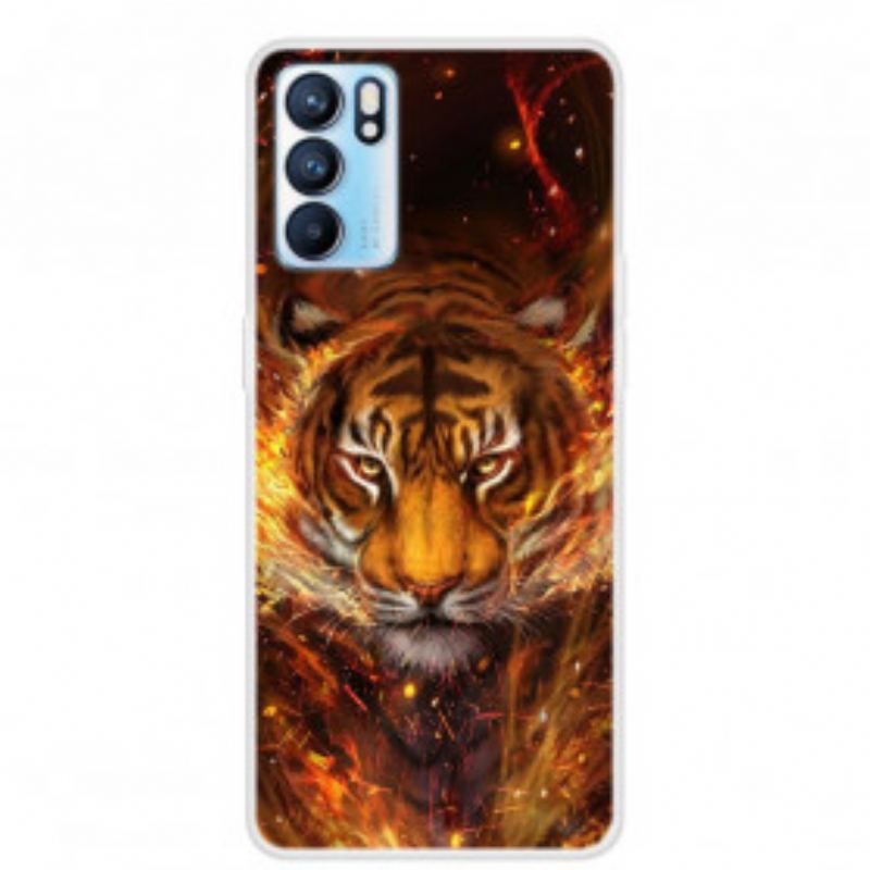 Coque Oppo Reno 6 5G Flexible Tigre