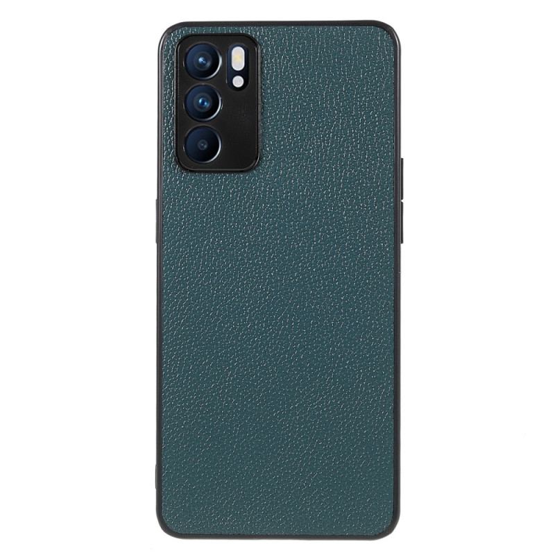 Coque Oppo Reno 6 5G Véritable Cuir Litchi