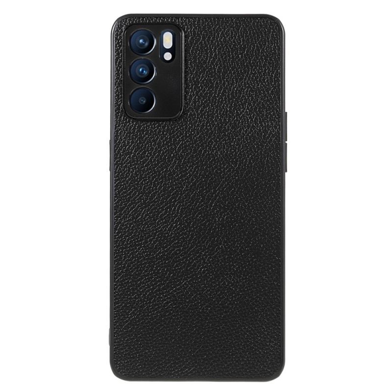 Coque Oppo Reno 6 5G Véritable Cuir Litchi