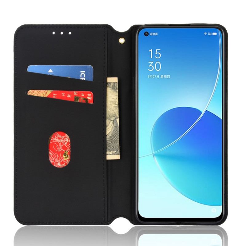 Flip Cover Oppo Reno 6 5G Effet Cuir Diamant 3D