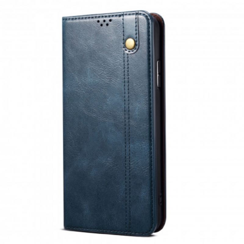 Flip Cover Oppo Reno 6 5G Simili Cuir Ciré