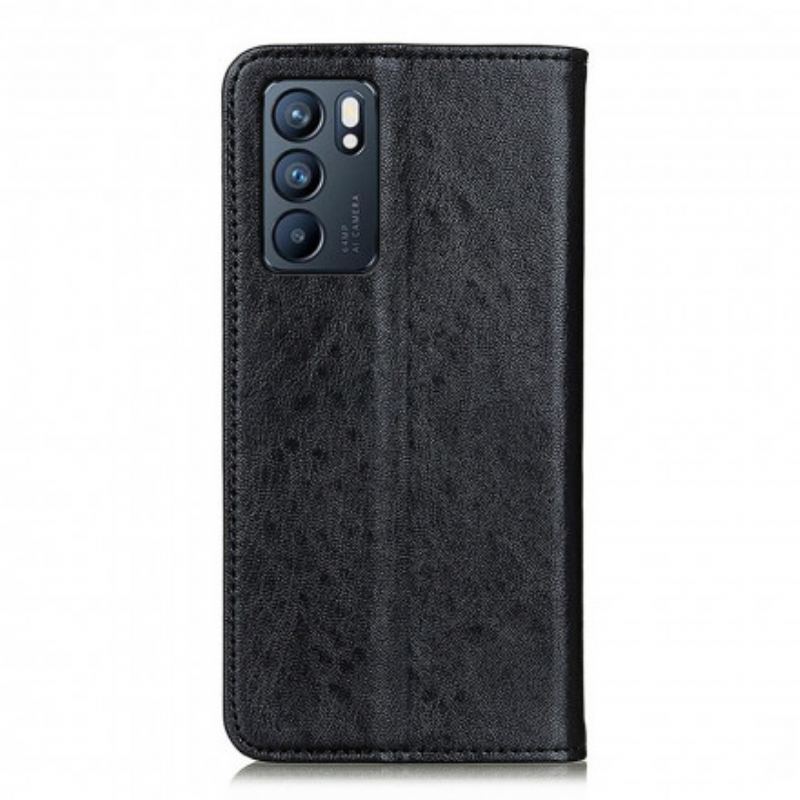 Flip Cover Oppo Reno 6 5G Texture Cuir