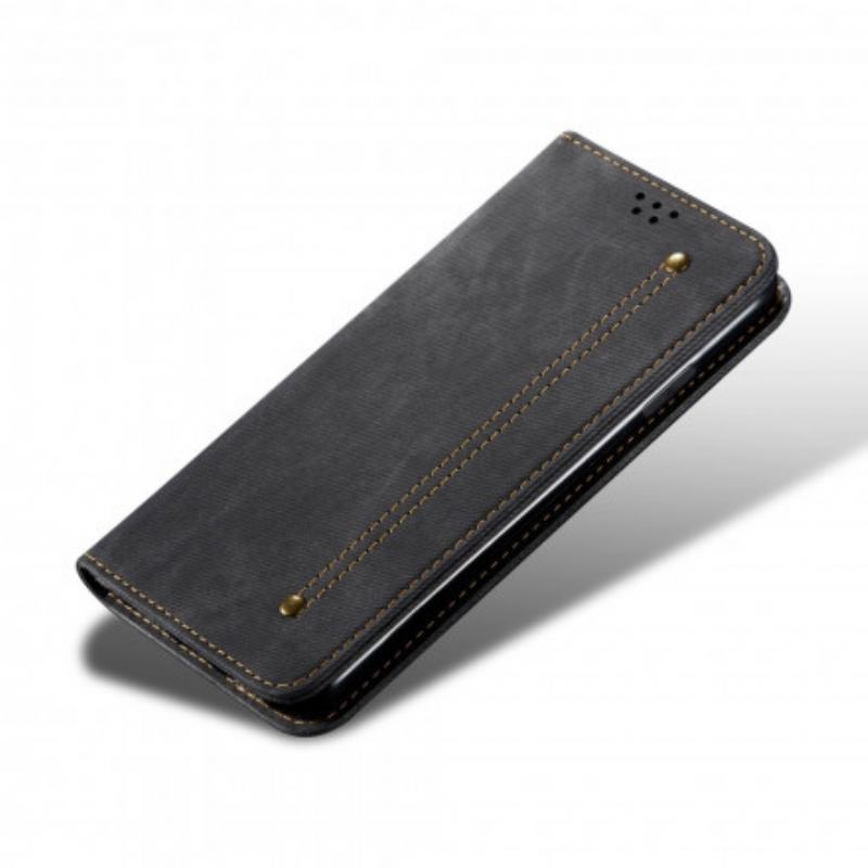 Flip Cover Oppo Reno 6 5G Tissu Jeans