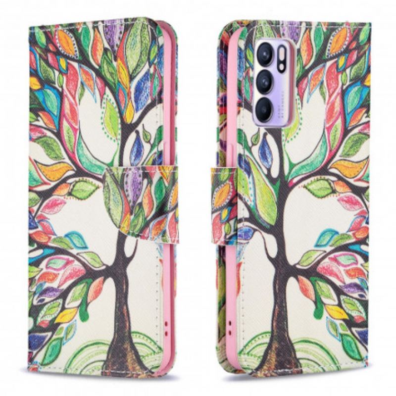 Housse Oppo Reno 6 5G Arbre Coloré