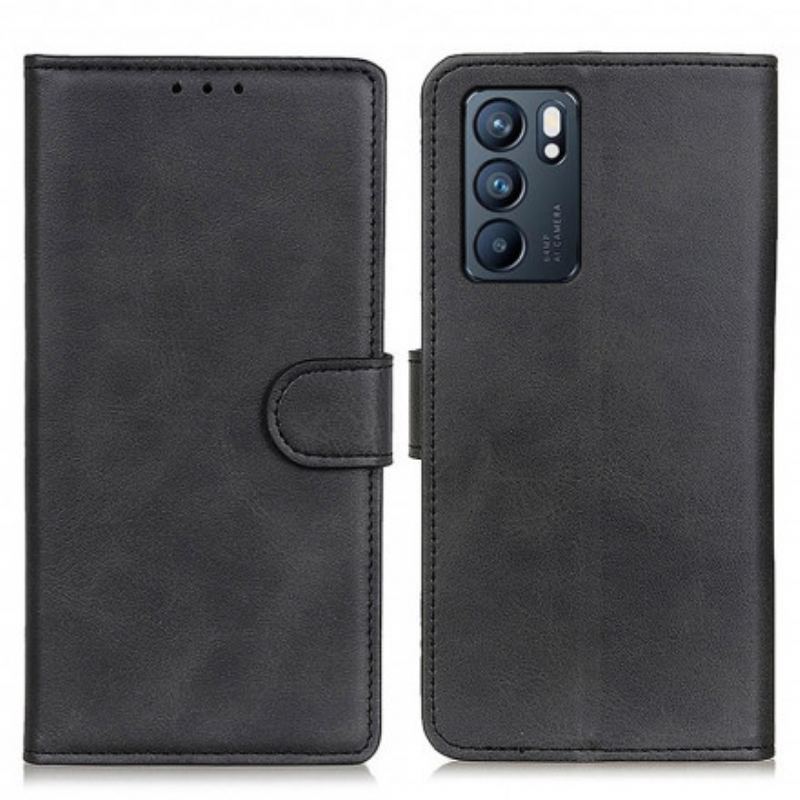 Housse Oppo Reno 6 5G Effet Cuir Mat Rétro