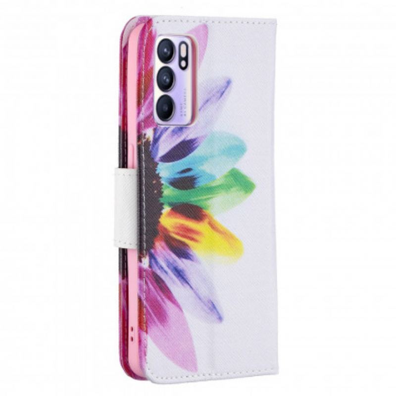 Housse Oppo Reno 6 5G Fleur Aquarelle