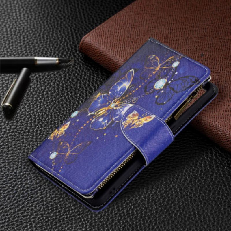 Housse Oppo Reno 6 5G Poche Zippée Papillons