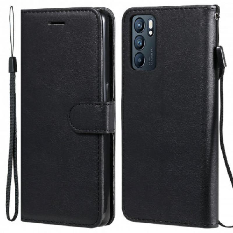 Housse Oppo Reno 6 5G Solid Color Serie à Lanière