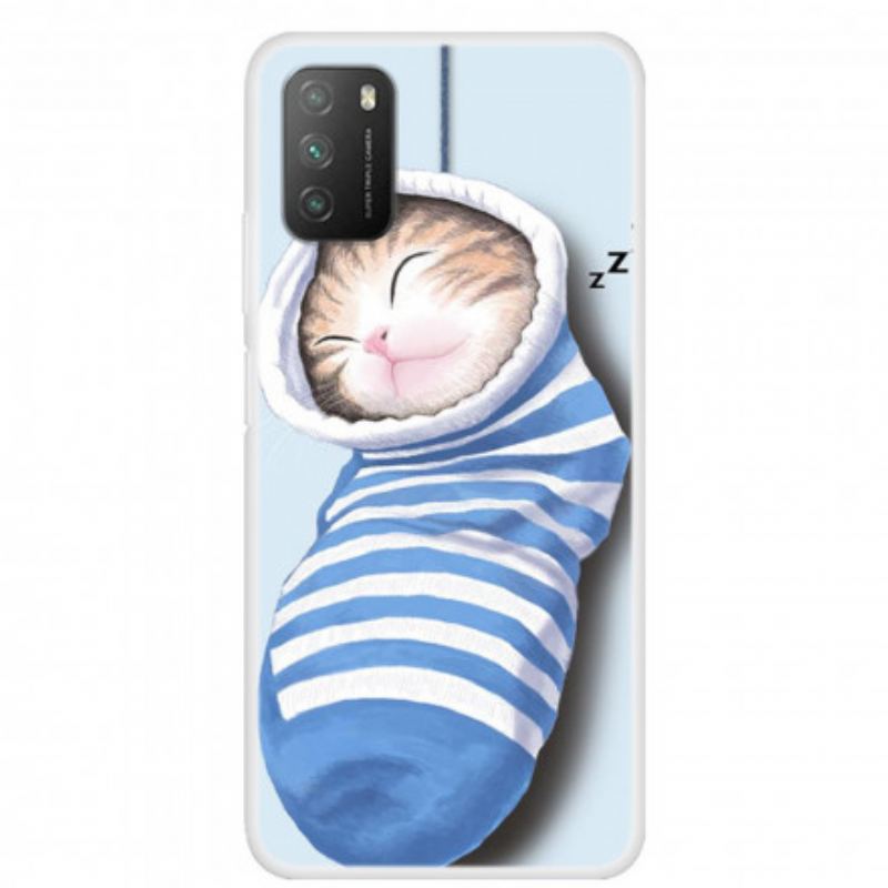 Coque Poco M3 Chaton Endormi