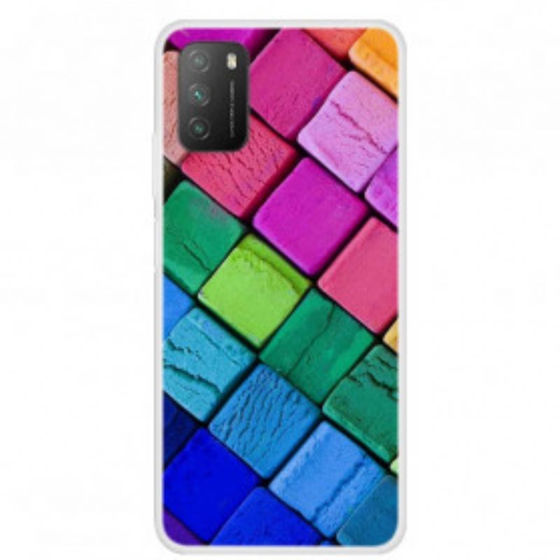 Coque Poco M3 Cubes Colorés