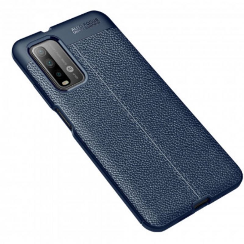 Coque Poco M3 Effet Cuir Litchi Double line