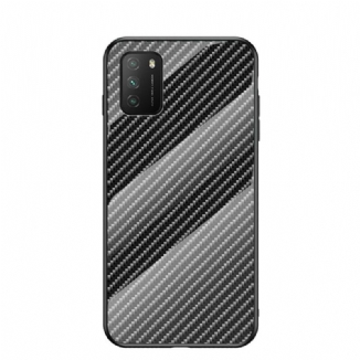 Coque Poco M3 Verre Trempé Fibre Carbone