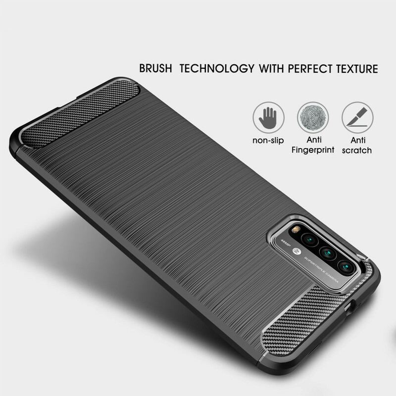 Coque Xiaomi Poco M3 Fibre Carbone Brossée