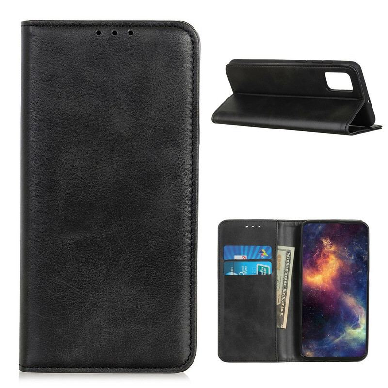 Flip Cover Poco M3 Cuir Fendu Élégance