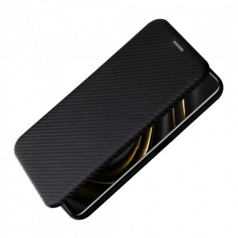 Flip Cover Poco M3 Fibre Carbone avec Anneau Support