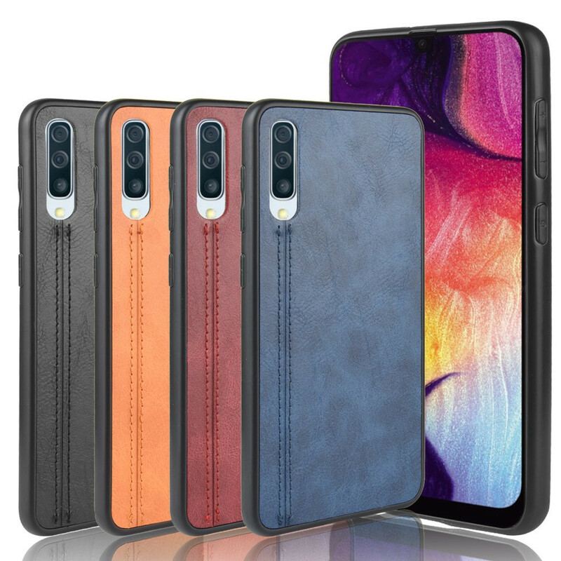 Coque Samsung Galaxy A50 Effet Cuir Couture