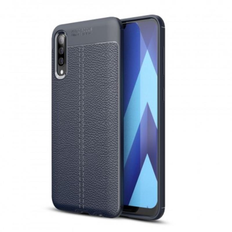 Coque Samsung Galaxy A50 Effet Cuir Litchi Double Line