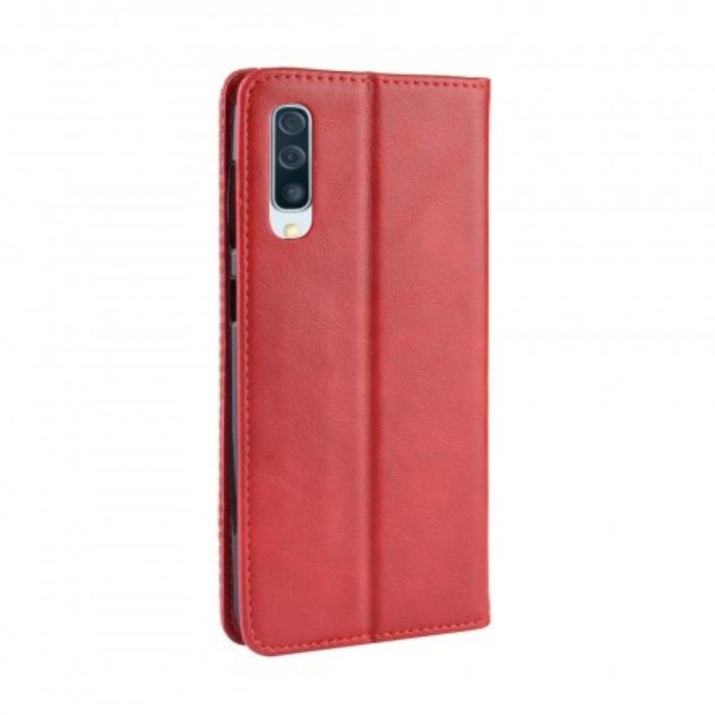 Flip Cover Samsung Galaxy A50 Effet Cuir Vintage Stylisé