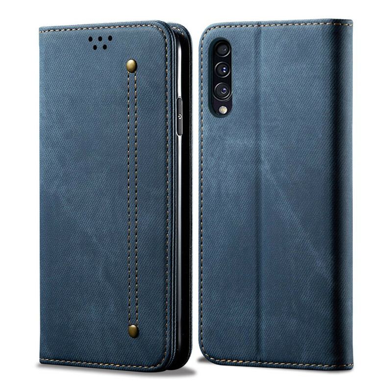 Flip Cover Samsung Galaxy A50 Tissu Jeans