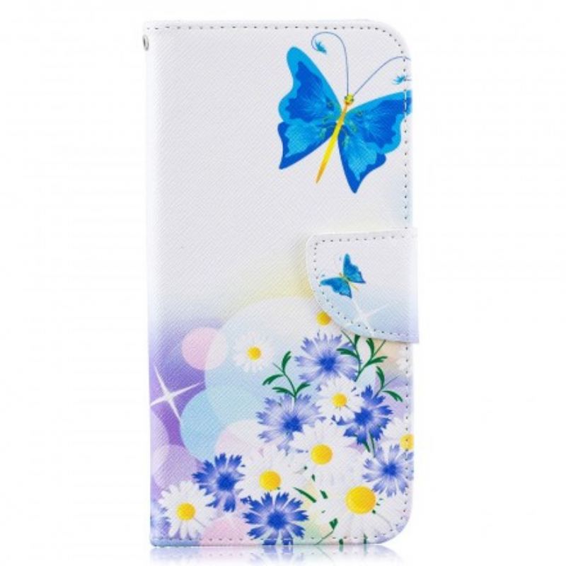 Housse Samsung Galaxy A50 Papillons et Fleurs Peints