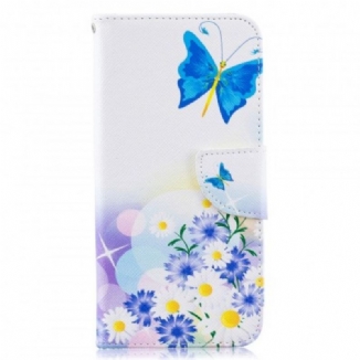 Housse Samsung Galaxy A50 Papillons et Fleurs Peints