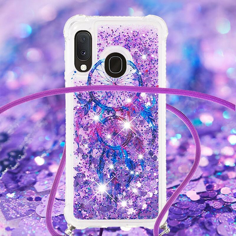 Coque Samsung Galaxy A20e à Cordon Paillettes Attrape Rêves