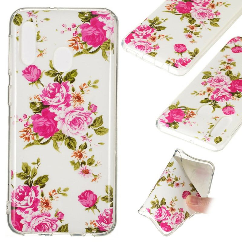 Coque Samsung Galaxy A20e Fleurs Liberty Fluorescente