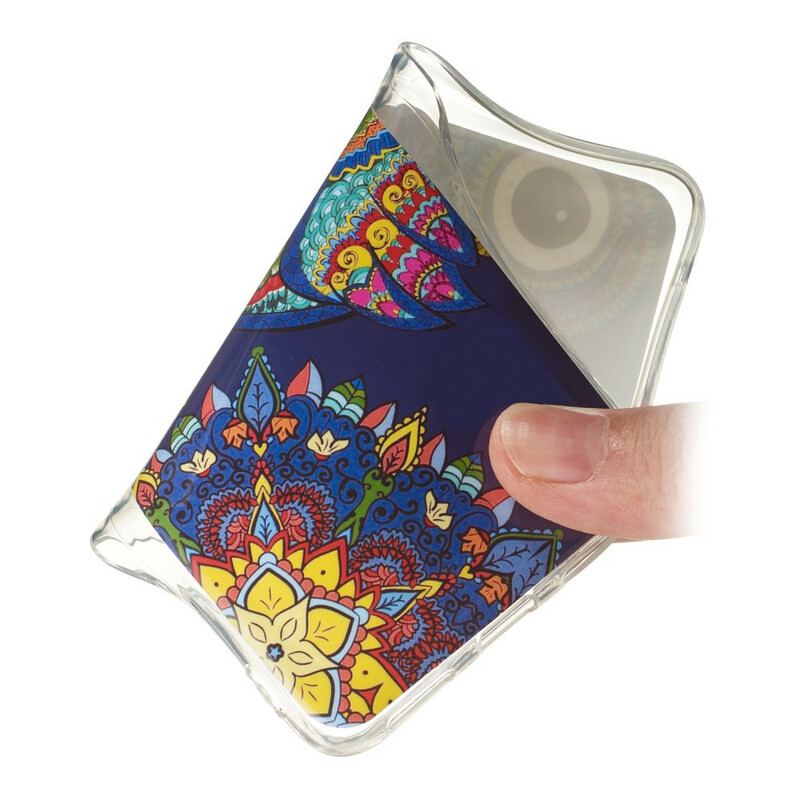 Coque Samsung Galaxy A20e Hibou Mandala Fluorescente