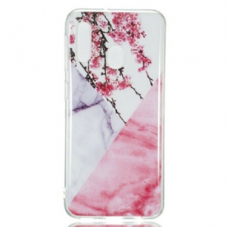 Coque Samsung Galaxy A20e Marbrée Fleurs de Prunier