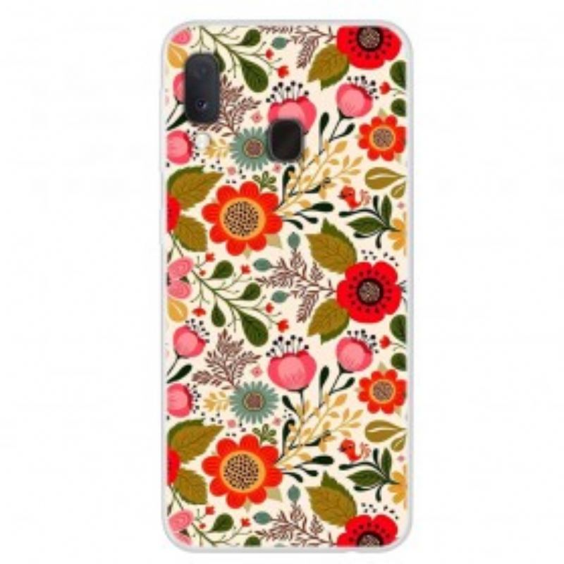 Coque Samsung Galaxy A20e Tapisserie Fleurie