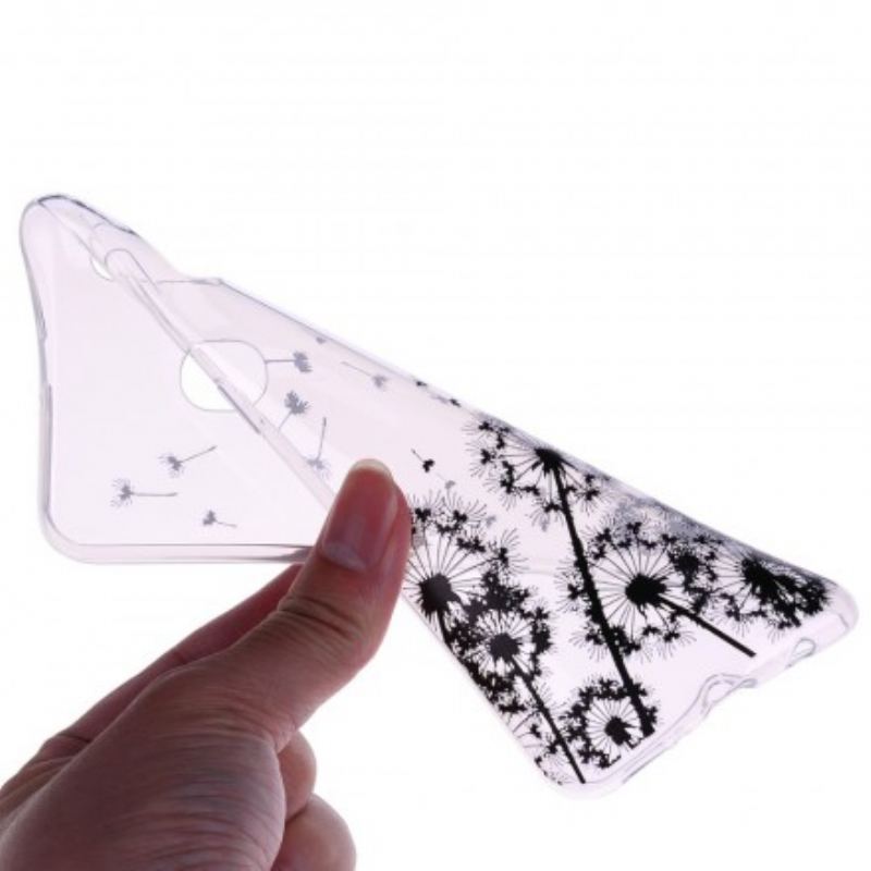 Coque Samsung Galaxy A20e Transparente Pissenlits Noirs