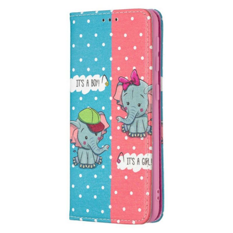 Flip Cover Samsung Galaxy A20e Bébés Éléphants