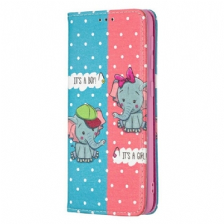 Flip Cover Samsung Galaxy A20e Bébés Éléphants