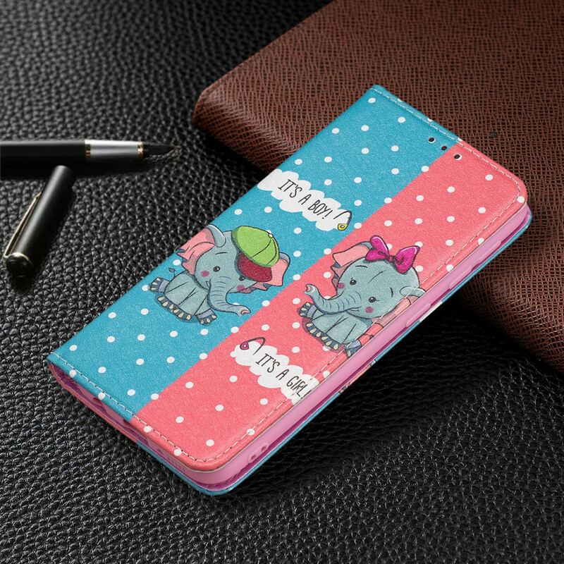 Flip Cover Samsung Galaxy A20e Bébés Éléphants