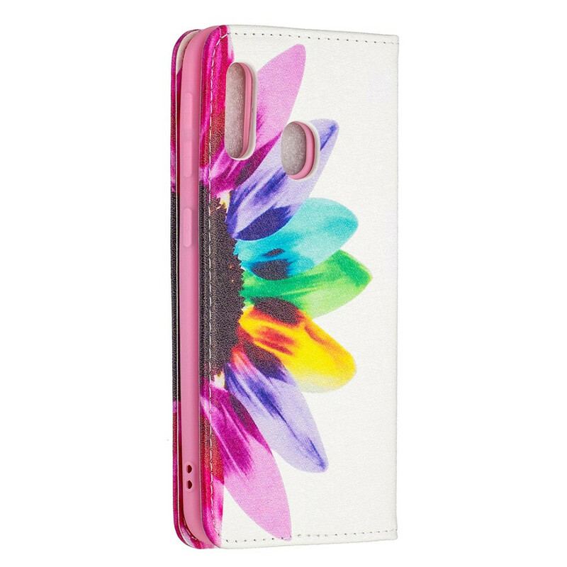 Flip Cover Samsung Galaxy A20e Fleur Aquarelle