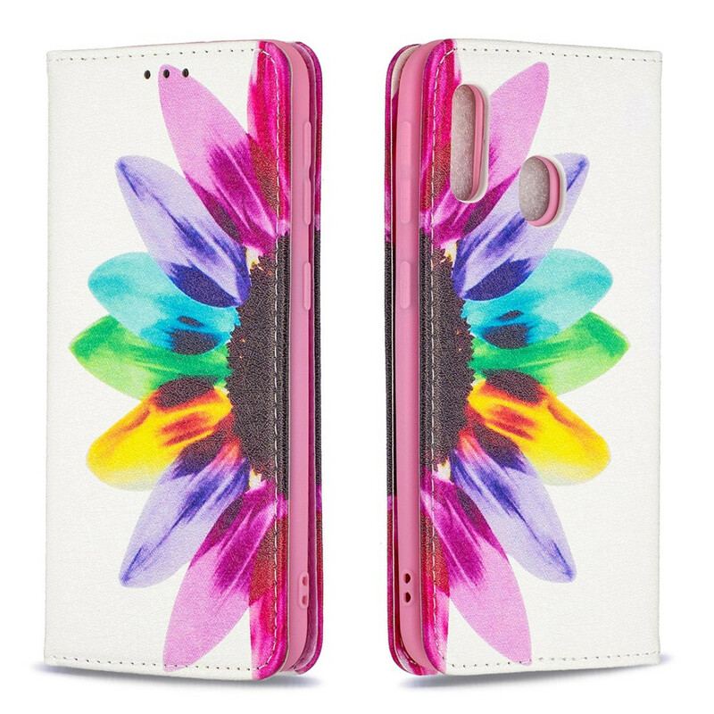 Flip Cover Samsung Galaxy A20e Fleur Aquarelle