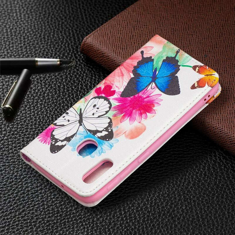 Flip Cover Samsung Galaxy A20e Papillons Colorés