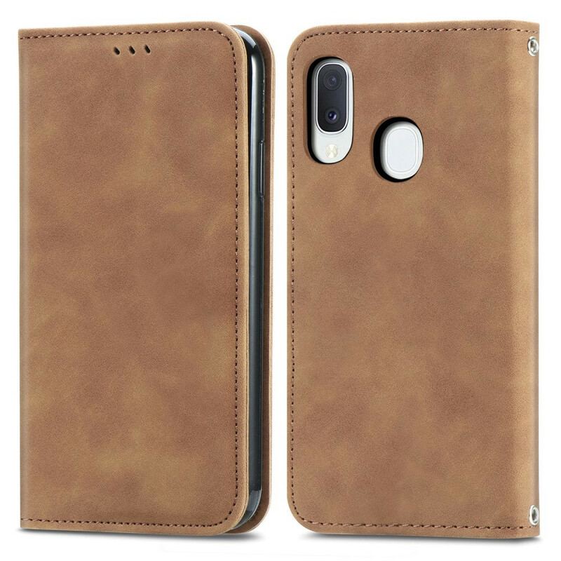 Flip Cover Samsung Galaxy A20e Simili Cuir Vintage