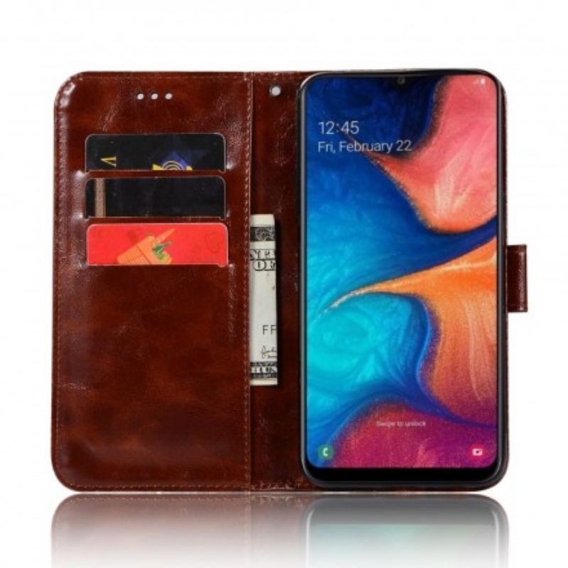 Housse Samsung Galaxy A20e Effet Cuir Vintage à Lanière