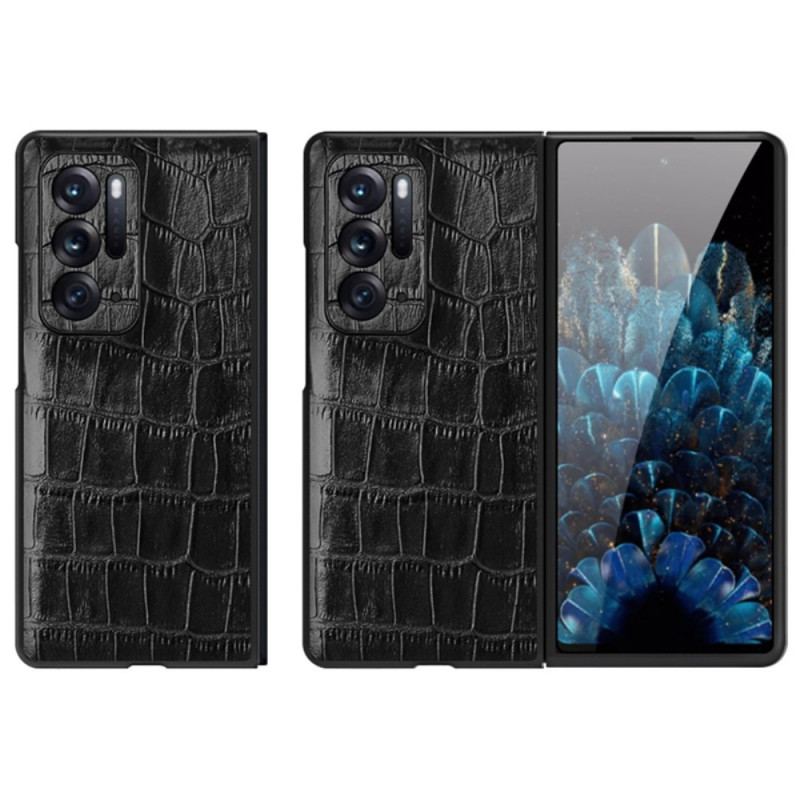 Coque Oppo Find N Cuir Véritable Cuir Texture Crocodile