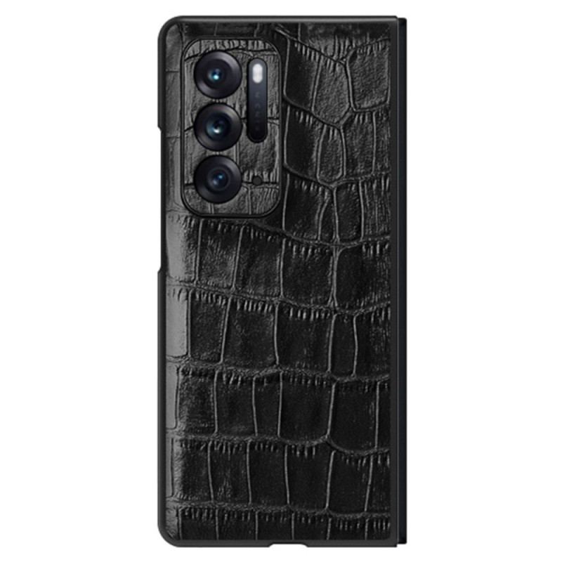 Coque Oppo Find N Cuir Véritable Cuir Texture Crocodile