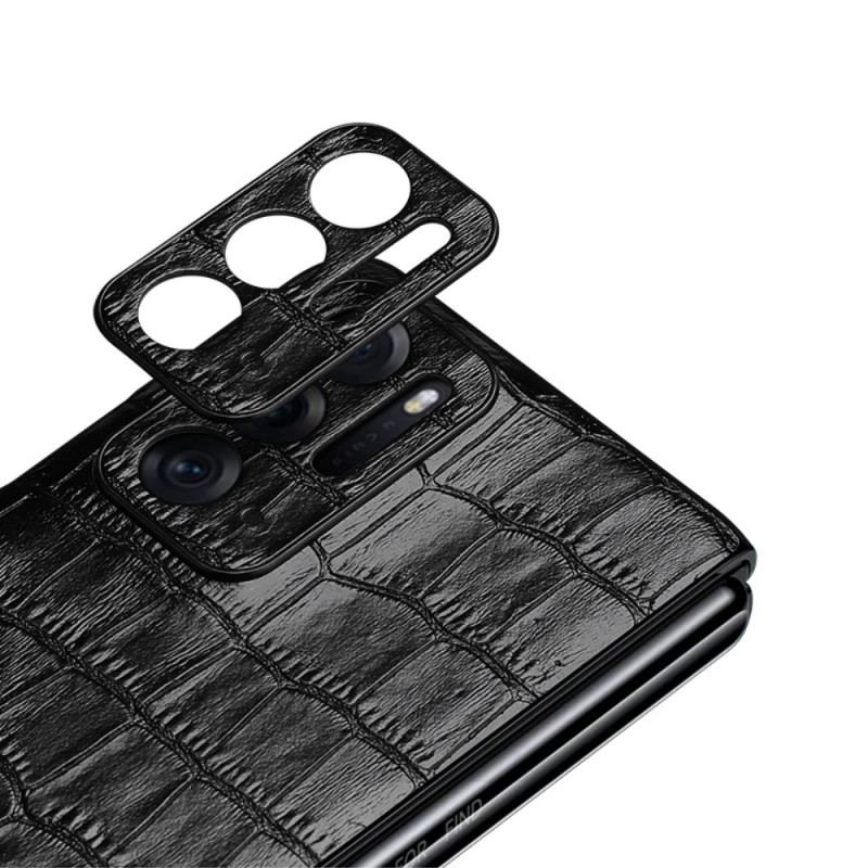 Coque Oppo Find N Cuir Véritable Cuir Texture Crocodile