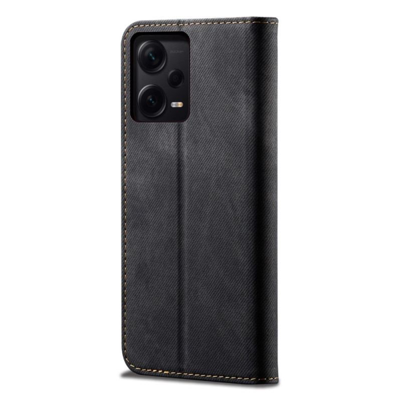 Flip Cover Xiaomi Redmi Note 12 Pro Plus Tissu Jeans