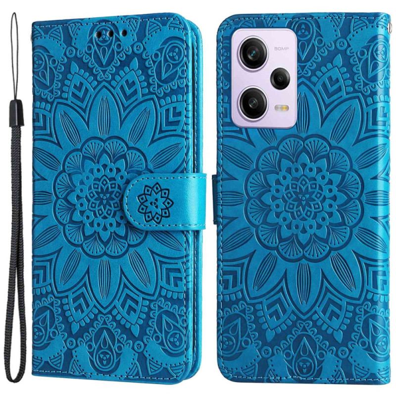 Housse Xiaomi Redmi Note 12 Pro Déco Mandala à Lanière