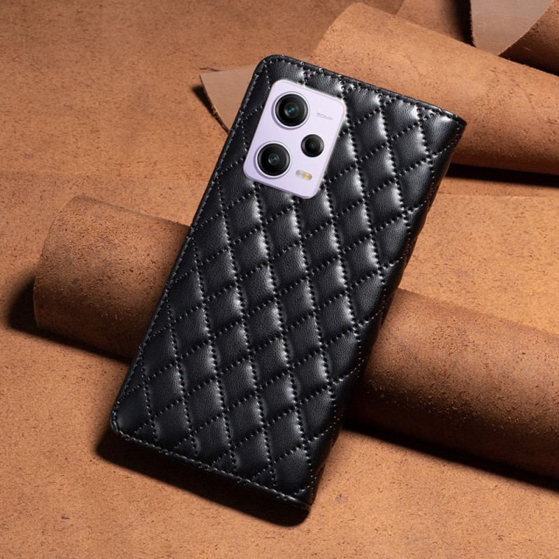 Flip Cover Xiaomi Redmi Note 12 Pro/Poco X5 Pro 5G Matelassée BINFEN COLOR