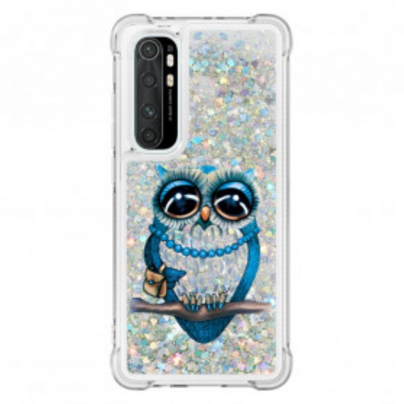 Coque Xiaomi Mi Note 10 Lite Miss Hibou Paillettes