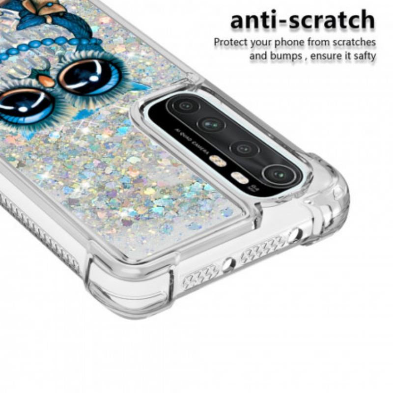 Coque Xiaomi Mi Note 10 Lite Miss Hibou Paillettes