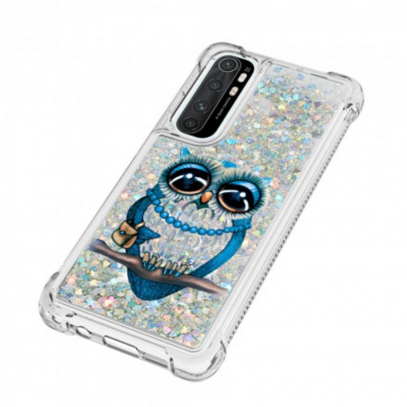 Coque Xiaomi Mi Note 10 Lite Miss Hibou Paillettes