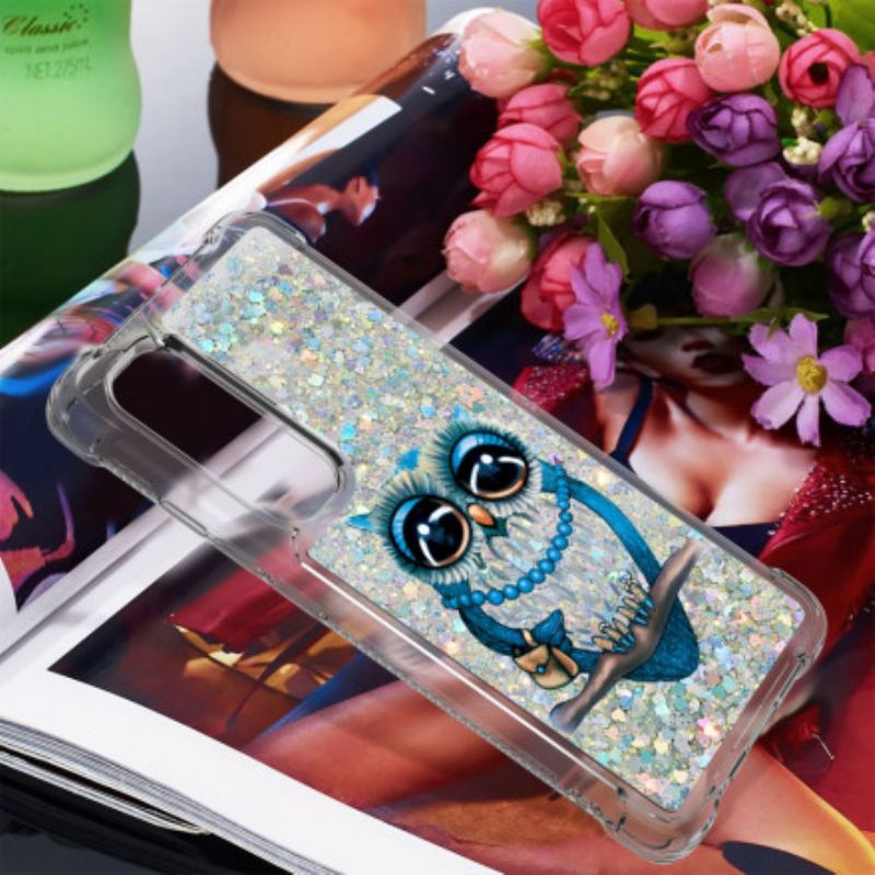 Coque Xiaomi Mi Note 10 Lite Miss Hibou Paillettes